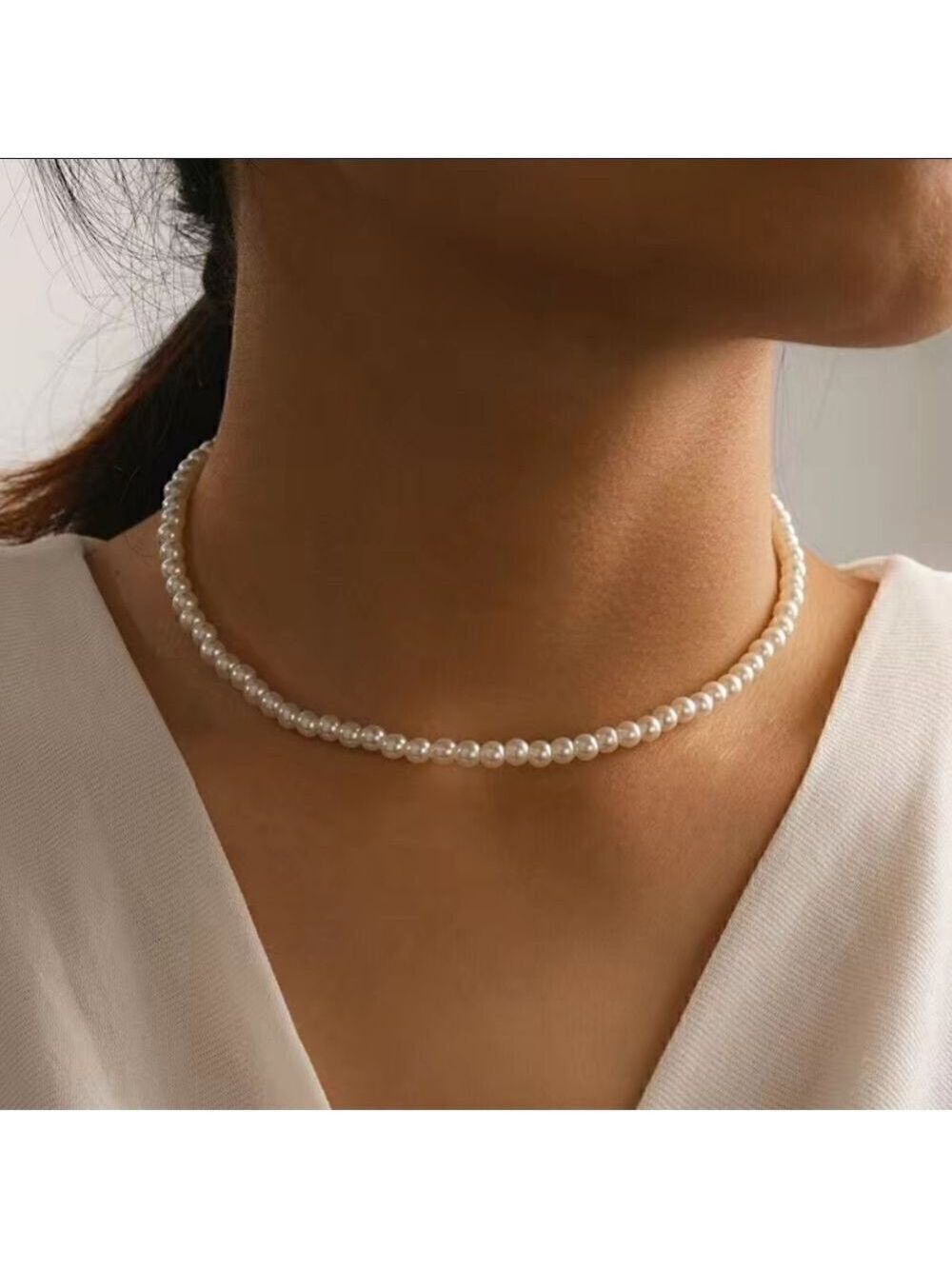 Pearl Tone Beaded Necklaces Women's Fashion Jewelry